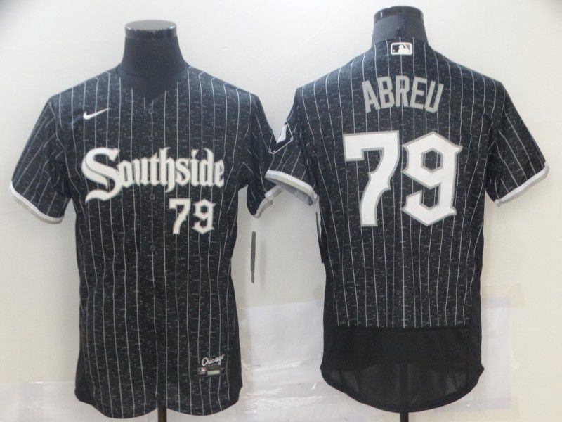 Men Chicago White Sox #79 Abreu Black City Edition Nike Elite 2021 MLB Jersey->chicago white sox->MLB Jersey